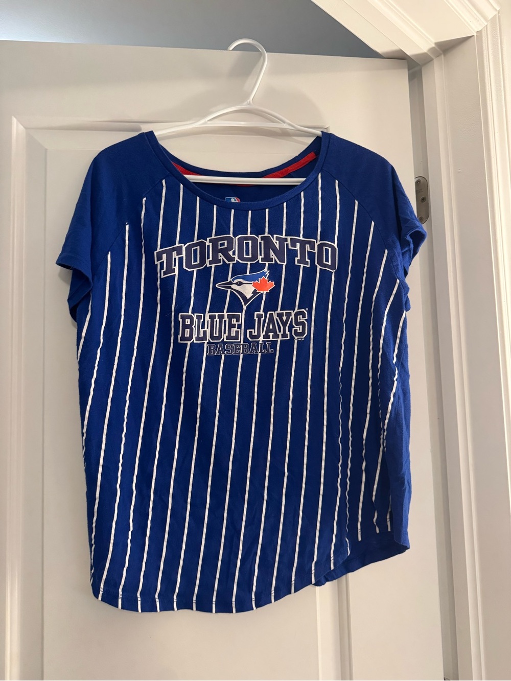 Vintage Toronto Blue Jays Royal Blue Striped Tee (Official MLB Merch)